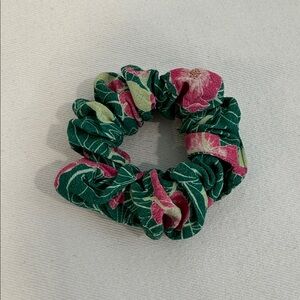 Aritzia Floral Green and Pink Scrunchie